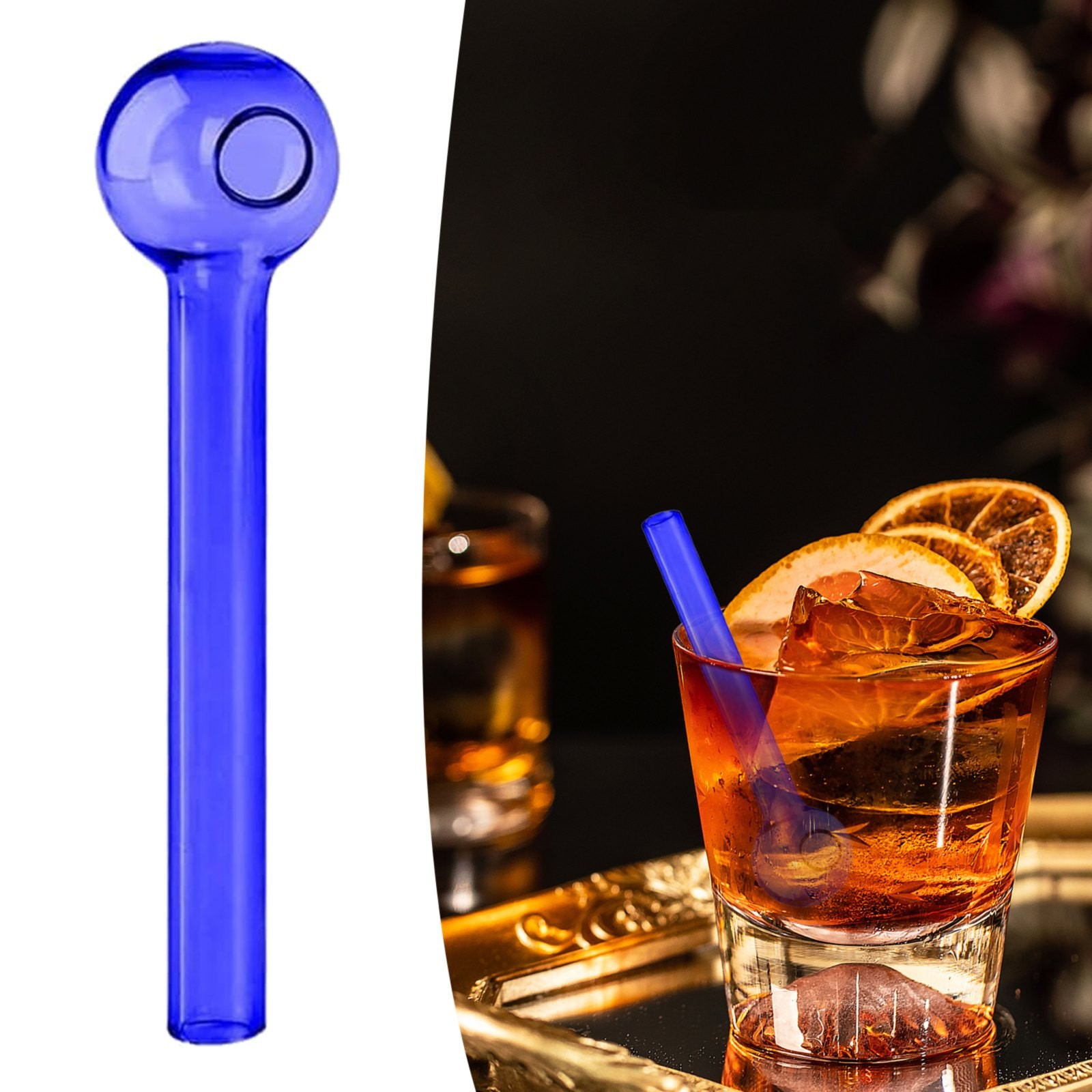 Trieiy Glass Straws Borosilicate Glass Colored Straws Blue Glass Straws Bent Glass Straws Off Promotions!